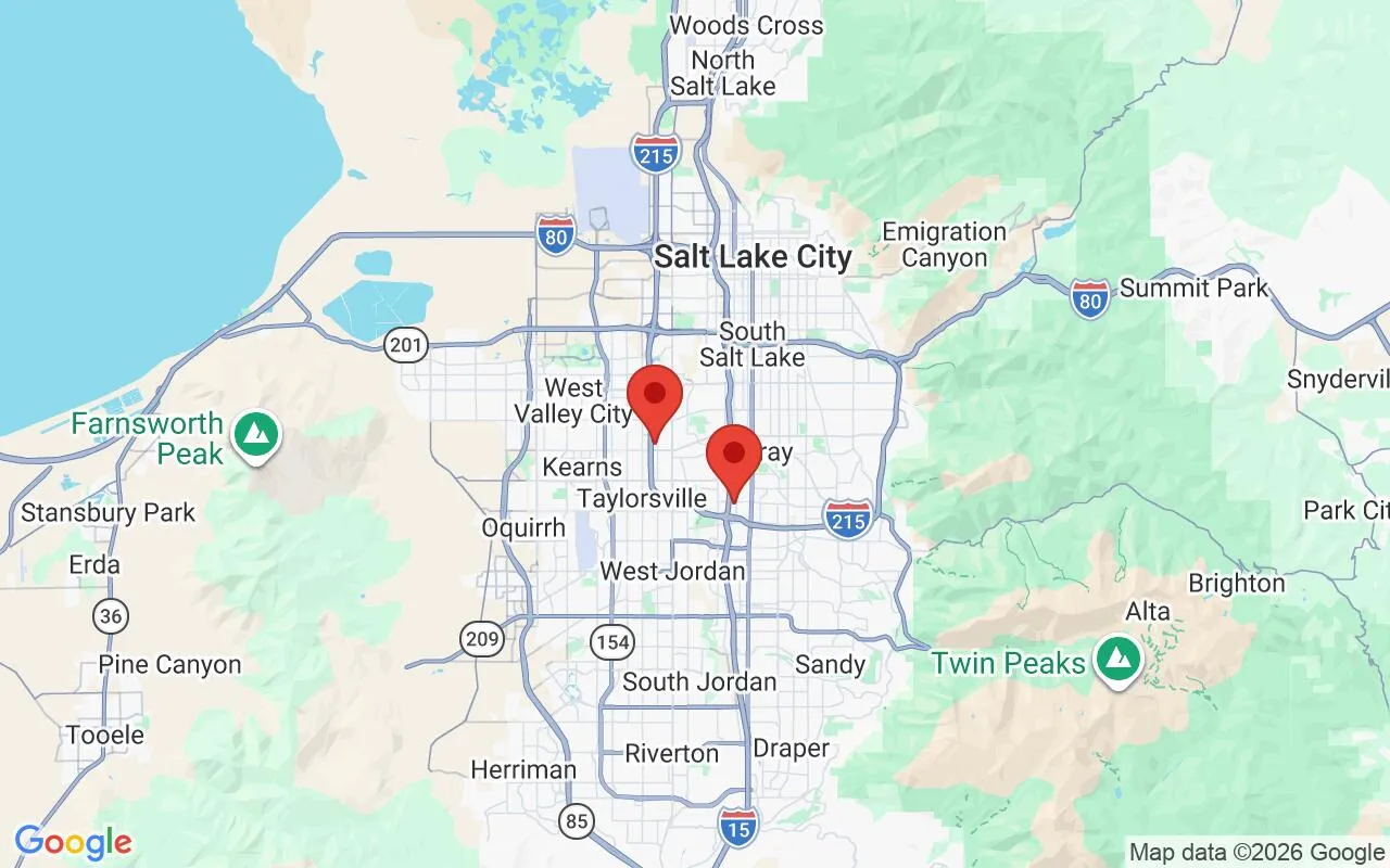 Copper Peaks service area map — Salt Lake Valley